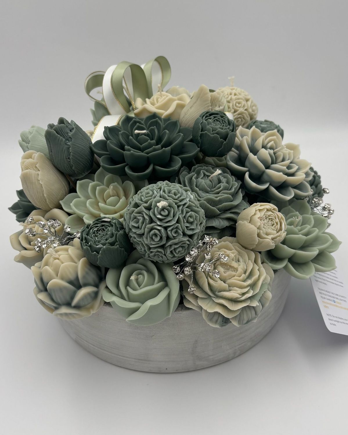 Petal Light – Medium Wax Flower Bouquet (20 Wax Roses)