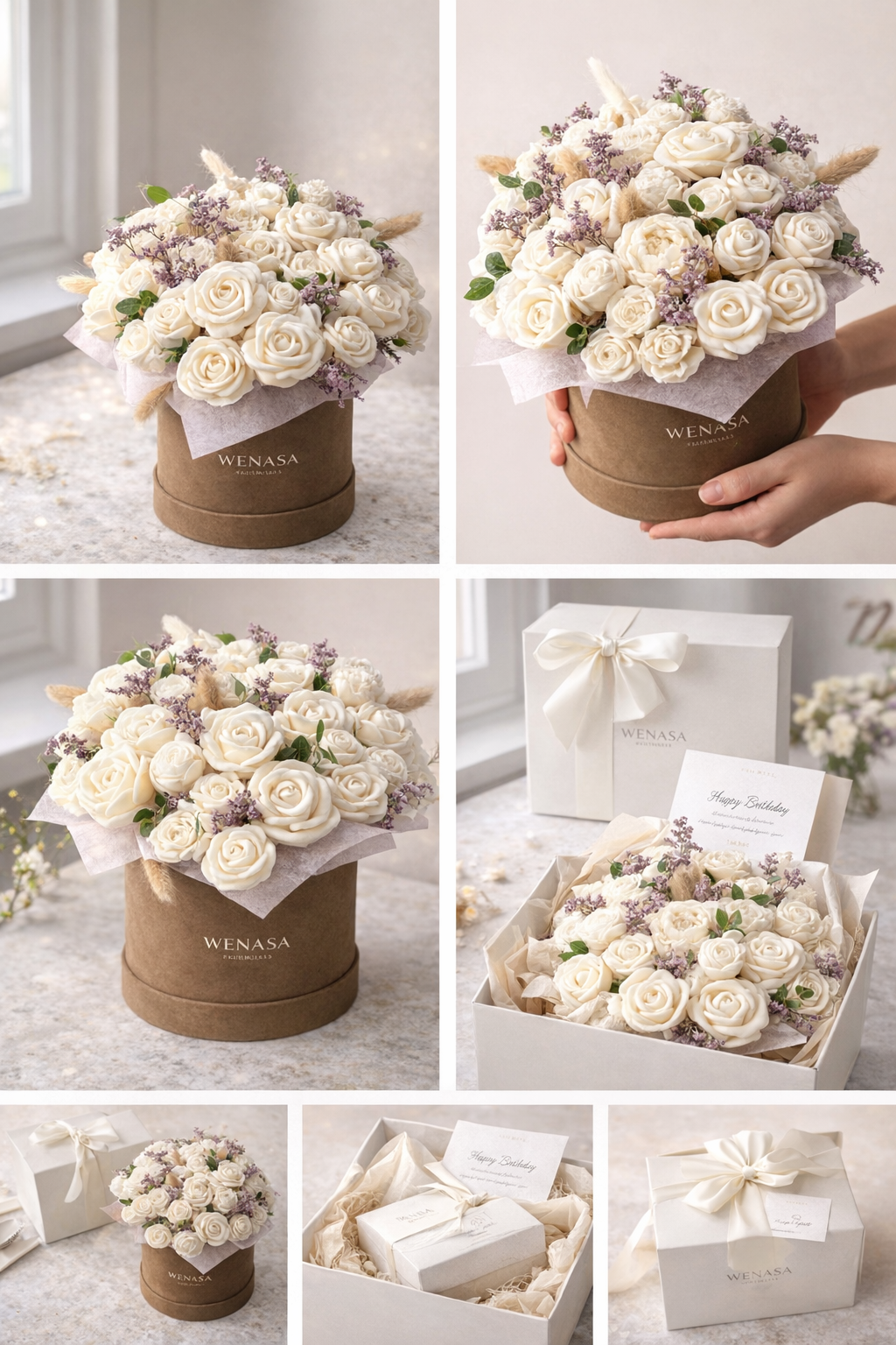 Pure Bloom Wax – Large Wax Flower Bouquet (30 Wax Roses Medium )