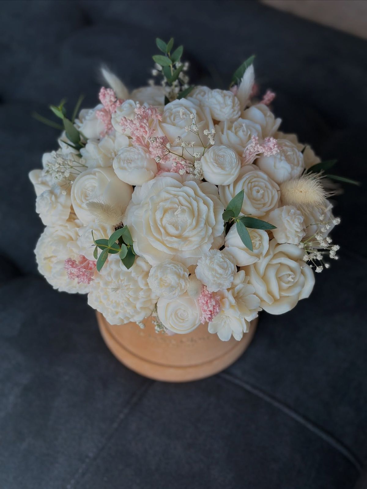 Flame Roses – Large Wax Flower Bouquet (30 Wax Roses)