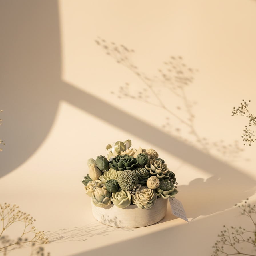 Petal Light – Medium Wax Flower Bouquet (20 Wax Roses)