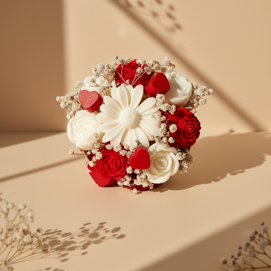 Rose Whisper – Medium Wax Flower Bouquet (15 Wax Roses)