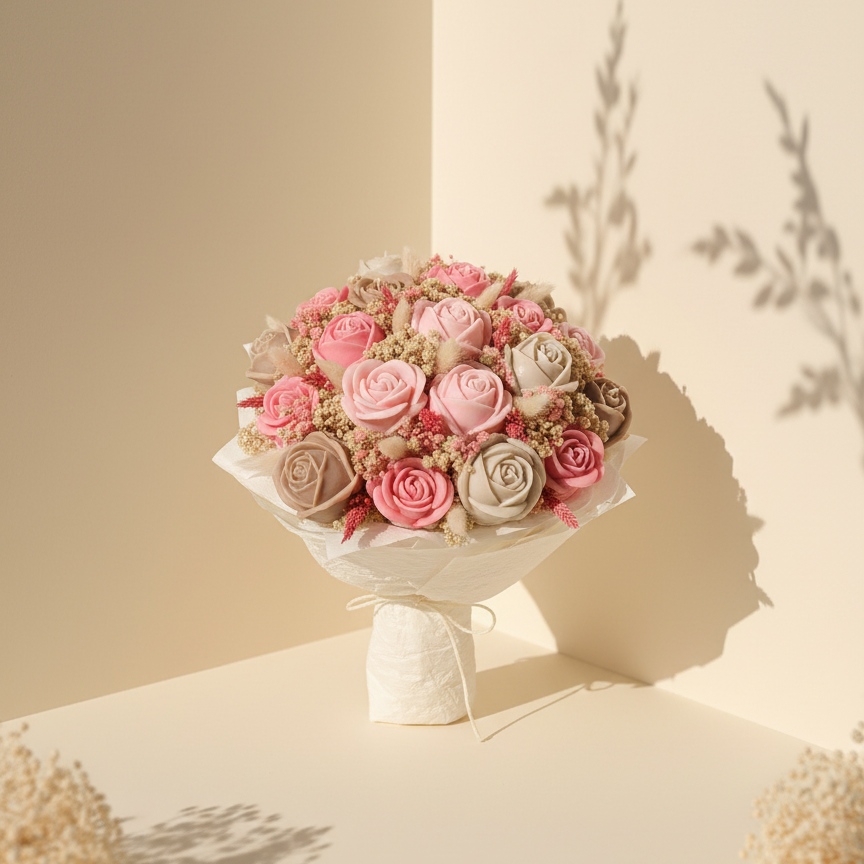 Blooming Candle Bouquet – Large Wax Flower Bouquet (15 Wax Candles)