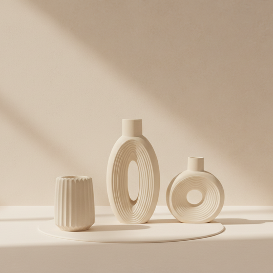 Trio Gypsum Desk - Shelf Vases (3-Pc Set)