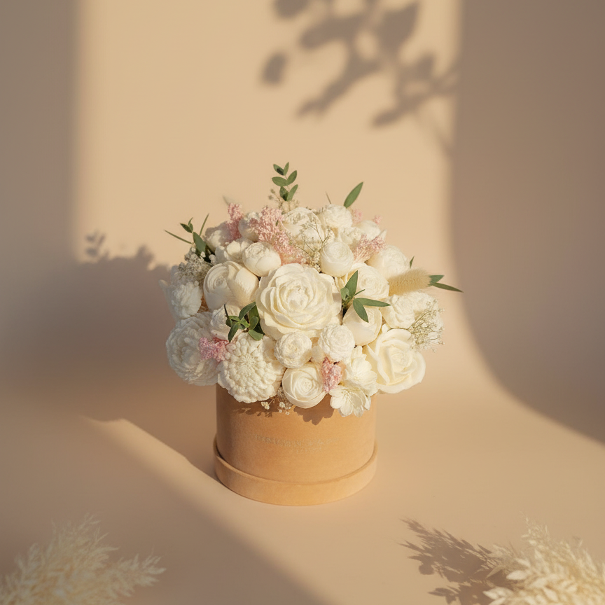 Flame Roses – Large Wax Flower Bouquet (30 Wax Roses)